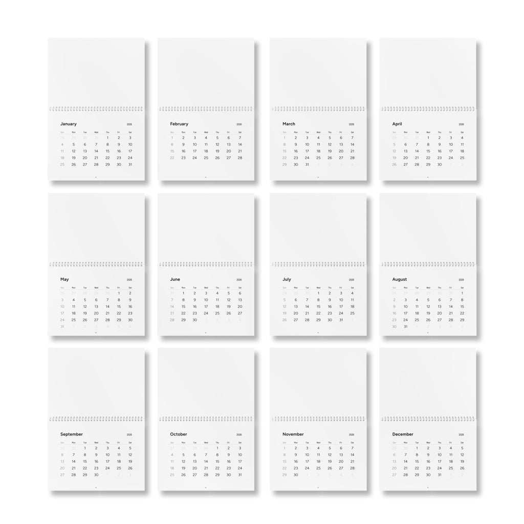 Red Phone Box Revival - 2026 Minimalist Wall Calendar – Clean Monthly Planner