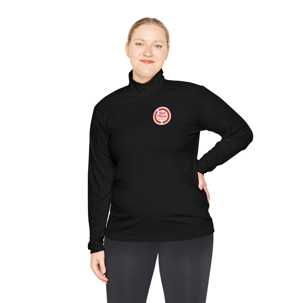 Quarter-Zip Pullover — Small 'Thank You' Badge Chest Logo, Casual Everyday Layer